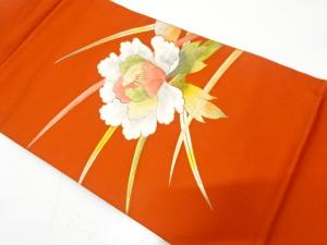 牡丹模様織り出し　名古屋帯